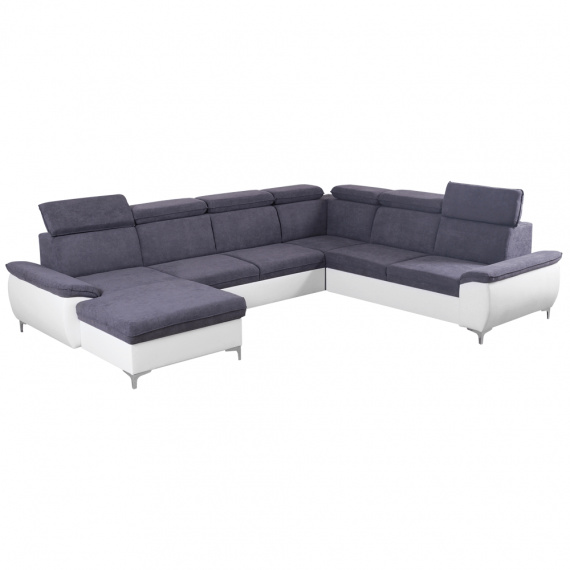 Sedací souprava, šedá/ bílá, levá, MARELIA