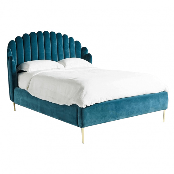 Postel, petrolejová / gold zlatý matný, 160x200, KADOSA