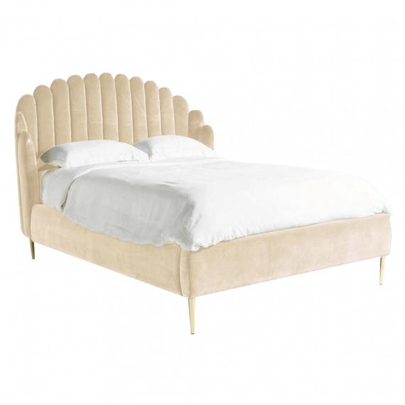 Postel, béžová / gold zlatý matný, 160x200, KADOSA