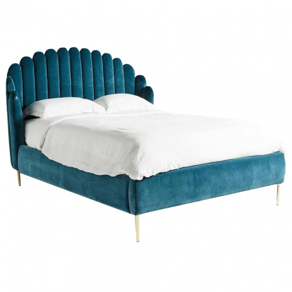 Postel, petrolejová / gold zlatý matný, 180x200, KADOSA