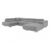 Rohová sedací souprava, světle šedá, levá, AMARETO U