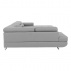 Rohová sedací souprava, světle šedá, levá, AMARETO U