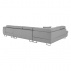 Rohová sedací souprava, světle šedá, levá, AMARETO U
