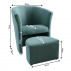 Klubové křeslo s taburetem, mentolová, ROSE