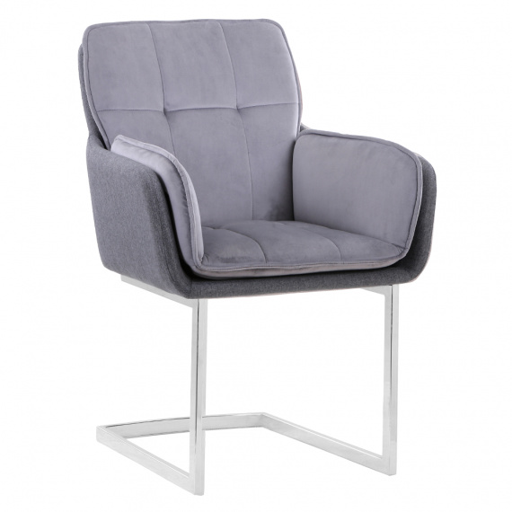 Jídelní židle, šedá Velvet látka / látka, CHIMENA