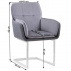 Jídelní židle, šedá Velvet látka / látka, CHIMENA
