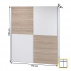 Věšáková skříň s posuvnými dveřmi, bílá / dub sonoma, VICTOR 2 NEW