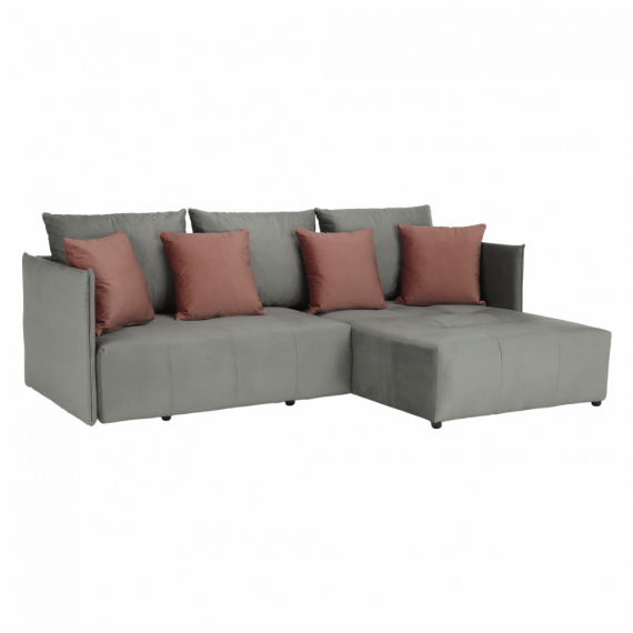 Univerzální sedací souprava, šedá/starorůžová, LENY ROH