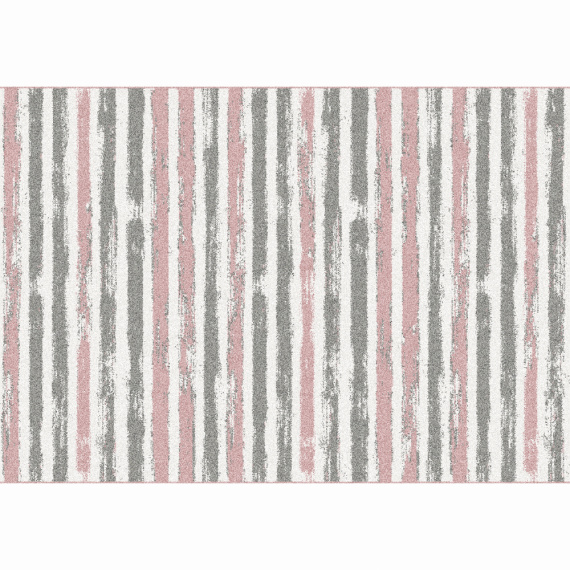 Koberec, růžová/šedá/bílá, 67x120, KARAN
