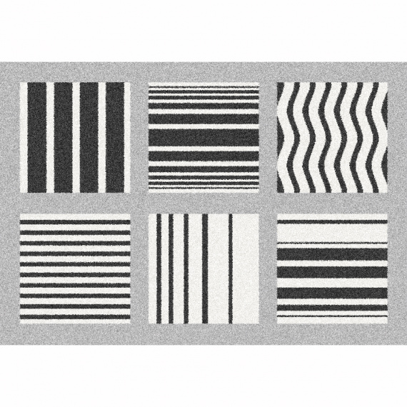 Koberec, šedá/vzor, 133x190, ALMAS