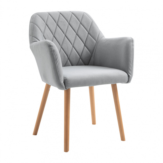 Křeslo, šedá/buk, EKIN