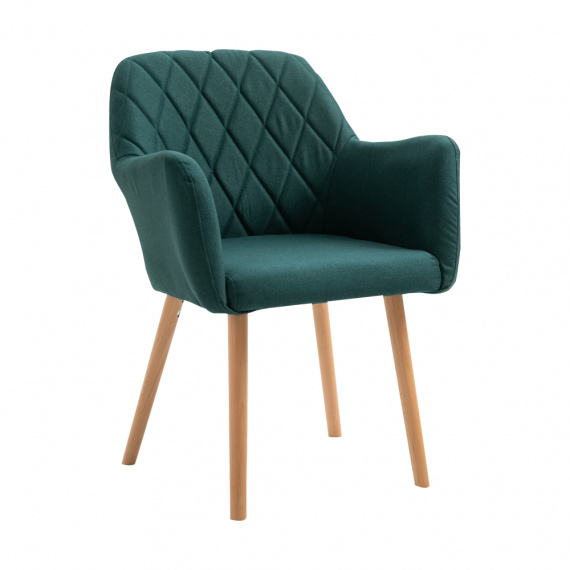 Křeslo, smaragdová/buk, EKIN