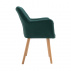 Křeslo, smaragdová/buk, EKIN