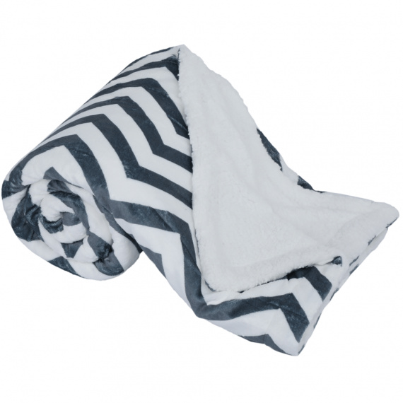 Oboustranná beránková deka, geometrický vzor, 150x200, FUTURO