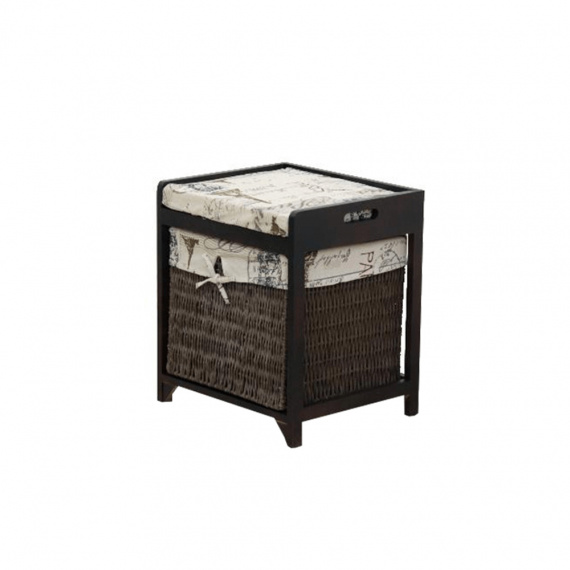 Lavice na sezení s košíkem, tmavě hnědá, ELI 3