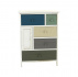 Komoda, bílá / barevné zásuvky, MONET 1