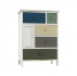Komoda, bílá / barevné zásuvky, MONET 1
