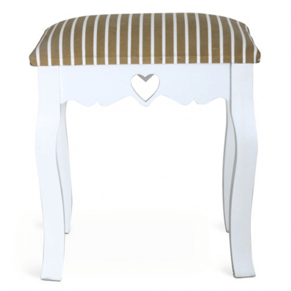 Taburet, bílá / proužkovaný vzor, WAGNER 1