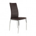 Jídelní židle, ekokůže hnědá / chrom, DELA