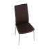 Jídelní židle, ekokůže hnědá / chrom, DELA