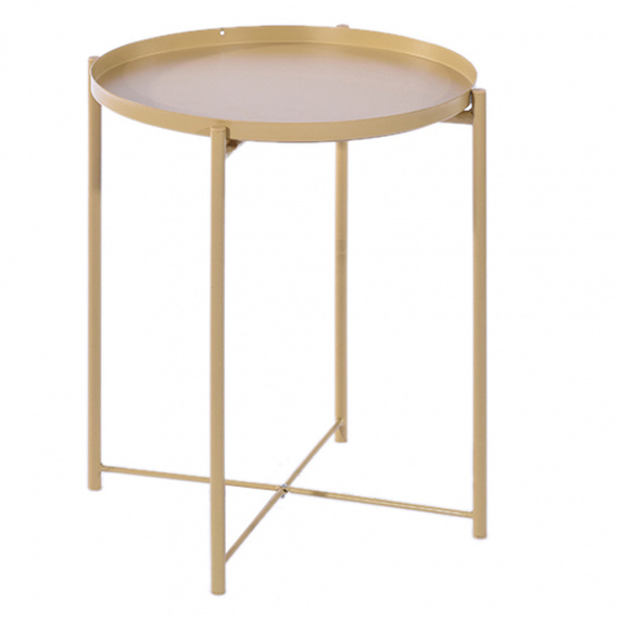 Příruční stolek s odnímatelnou tácem, žlutá, TRIDER