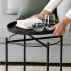 Příruční stolek s odnímatelnou tácem, černá, TRIDER