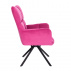 Designové otočné křeslo, růžová Velvet látka / černá, KOMODO