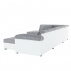 Sedací souprava ve tvaru U, ekokůže bílá / látka světle šedá, levá, LEMIX U