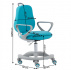 Rostoucí otočná židle, tyrkysová / šedá, s područkami, RAIMOND TYP 1