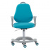 Rostoucí otočná židle, tyrkysová / šedá, s područkami, RAIMOND TYP 1