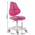 Rostoucí otočná židle, růžová / bílá, bez područek, MAHALA TYP 2