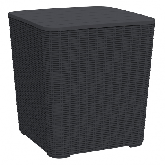 Zahradní úložný box / příruční stolek, černá, UGUR