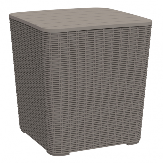 Zahradní úložný box / příruční stolek, šedohnědá, UGUR