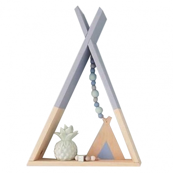 Dětská polička, šedá/přírodní, JOLI