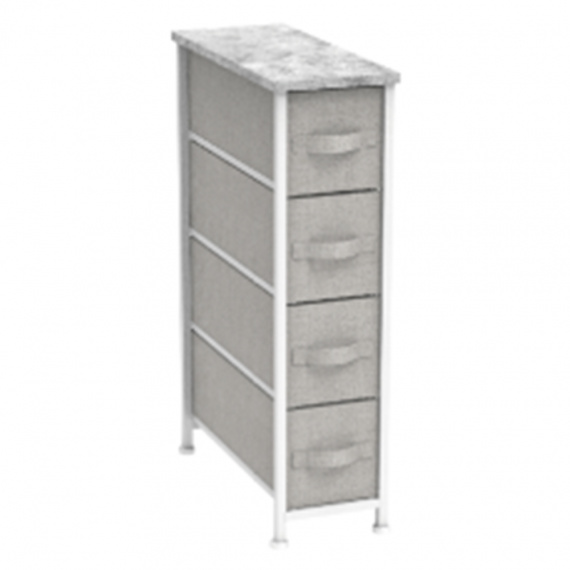 Komoda s látkovými šuplíky, šedá/bílá/světle šedá, ROSITA TYP 2