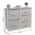 Komoda s látkovými šuplíky, šedá/bílá/světle šedá, ROSITA TYP 3