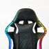 Kancelářské / herní křeslo s RGB podsvícením, černá / bílá / barevný vzor, ZOPA