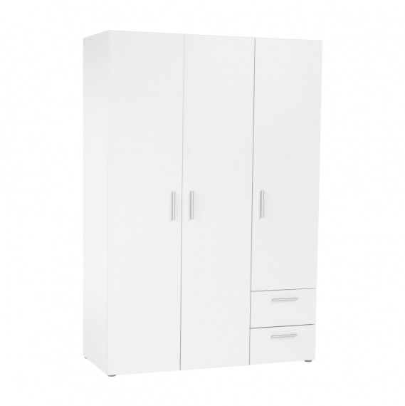 Věšáková skříň s policemi, bílá, ADELI