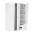 Věšáková skříň s policemi, bílá, ADELI