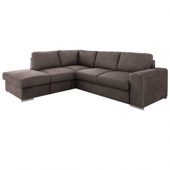 Sedací souprava, šedohnědá, levá, WILIAM