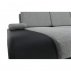 Sedací souprava, ekokůže černá /látka šedá, levá, LATE NEW