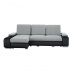 Sedací souprava, ekokůže černá /látka šedá, levá, LATE NEW