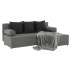 Rohová sedací souprava, šedá / černá, pravá, MEXX NEW