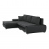 Rohová sedací souprava, černá / černý melír, TRAMP NEW