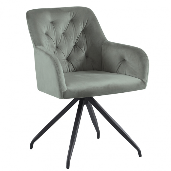 Otočná židle, šedá Velvet látka/černá, VELEZA