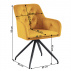 Otočná židle, hořčicová Velvet látka/černá, VELEZA