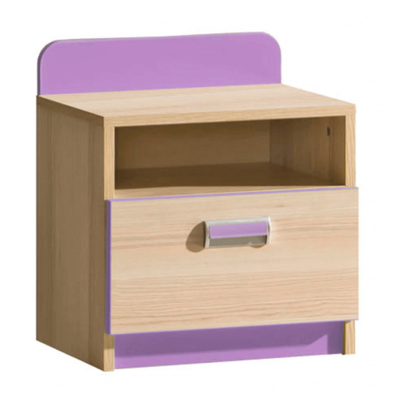 Noční stolek, jasan/fialový, EGO L12