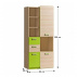 Skříň, kombinovaná, jasan / zelená, EGO L7