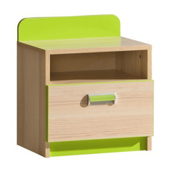 Noční stolek, jasan / zelený, EGO L12