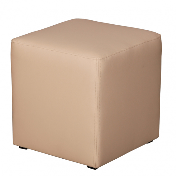 Taburetka, ekokůže béžová, KUBIK